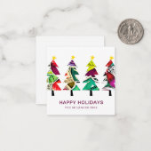 Farbenfrohe Weihnachtsbaummuster von Boho Mitteilungskarte (Vorderseite/Rückseite Beispiel)