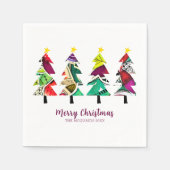 Farbenfrohe Weihnachtsbaummuster von Boho Serviette (Vorderseite)