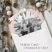 Farbenfrohe Weihnachtsbaumschmiede PINK Modernes F Ornament Karte