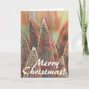 Farbenfrohe Weihnachtsbaumszene Feiertagskarte