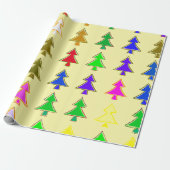 Farbenfrohe Weihnachtsbaumverpackung Geschenkpapier (Ungerollt)