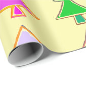 Farbenfrohe Weihnachtsbaumverpackung Geschenkpapier (Rolleneckpunkt)