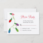 Farbenfrohe Weihnachtsbeleuchtung - Antwortkarte f (Vorderseite)