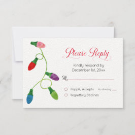 Farbenfrohe Weihnachtsbeleuchtung - Antwortkarte f