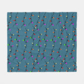 Farbenfrohe Weihnachtsbeleuchtung auf blau Fleecedecke (Vorderseite (Horizontal))