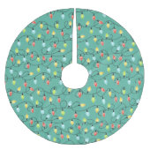 Farbenfrohe Weihnachtsbeleuchtung auf Minzgrün Polyester Weihnachtsbaumdecke (Vorderseite)