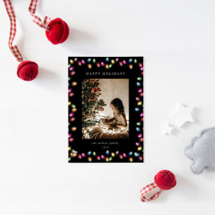 Farbenfrohe Weihnachtsbeleuchtung Ein Foto Feiertagskarte