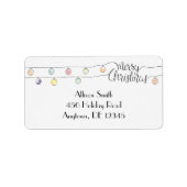 Farbenfrohe Weihnachtsbeleuchtung | Ferien-Rücksen Adressaufkleber (Vorne)