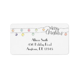 Farbenfrohe Weihnachtsbeleuchtung | Ferien-Rücksen Adressaufkleber
