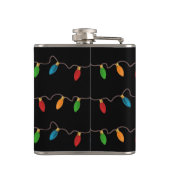 Farbenfrohe Weihnachtsbeleuchtung Flachmann (Rückseite)