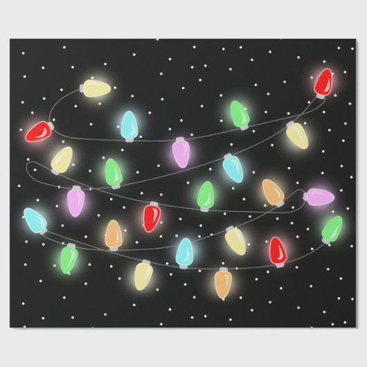 Farbenfrohe Weihnachtsbeleuchtung Geschenkpapier (Flach)