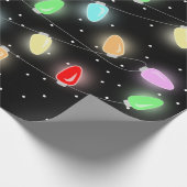 Farbenfrohe Weihnachtsbeleuchtung Geschenkpapier (Ecke)
