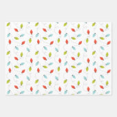 Farbenfrohe Weihnachtsbeleuchtung Geschenkpapier Set (Vorderseite)