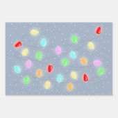Farbenfrohe Weihnachtsbeleuchtung Geschenkpapier Set (Vorderseite 3)