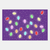 Farbenfrohe Weihnachtsbeleuchtung Geschenkpapier Set (Vorderseite 2)