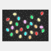 Farbenfrohe Weihnachtsbeleuchtung Geschenkpapier Set (Vorderseite)