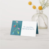 Farbenfrohe Weihnachtsbeleuchtung im blauen Hinter Platzkarte (Rückseite)