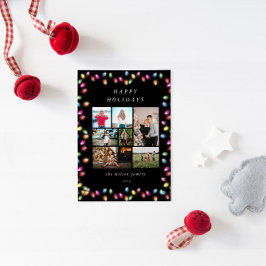 Farbenfrohe Weihnachtsbeleuchtung Mehrere Fotos Feiertagskarte