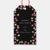 Farbenfrohe Weihnachtsbeleuchtung Monogram-Geschen Geschenkanhänger (Vorderseite)