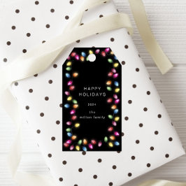 Farbenfrohe Weihnachtsbeleuchtung Monogram-Geschen Geschenkanhänger