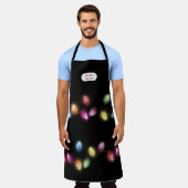 Farbenfrohe Weihnachtsbeleuchtung Monogram Schürze (Getragen)