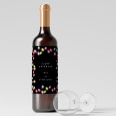 Farbenfrohe Weihnachtsbeleuchtung Monogram Weinetikett