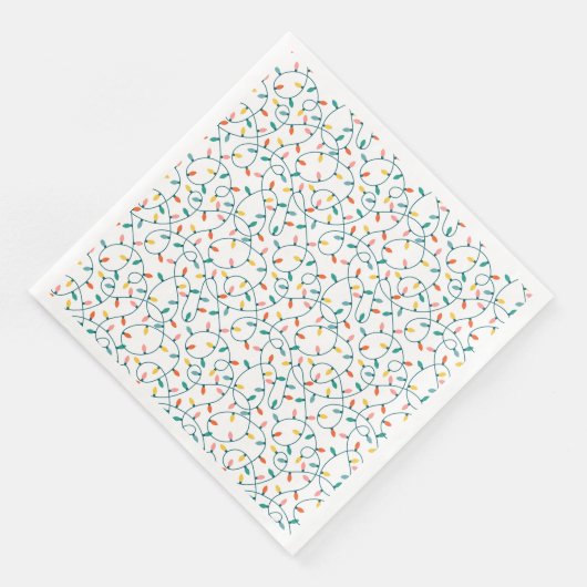 Farbenfrohe Weihnachtsbeleuchtung Muster Festliche Serviette (Ecke)