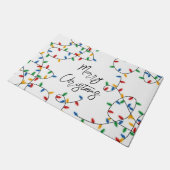 Farbenfrohe Weihnachtsbeleuchtung Muster Fußmatte (Schrägansicht)