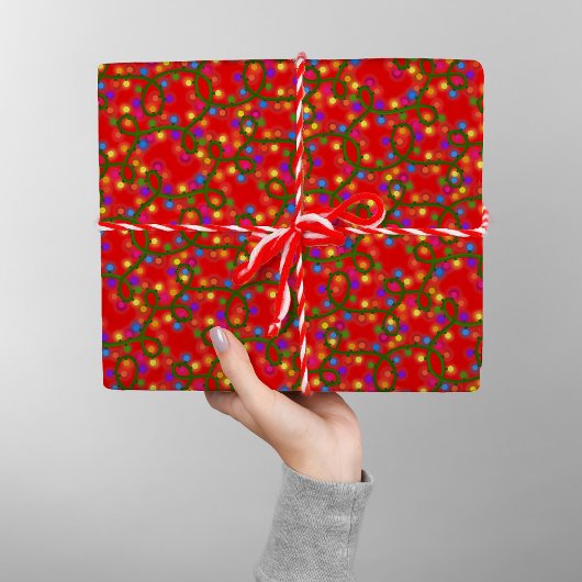 Farbenfrohe Weihnachtsbeleuchtung Niedlich Spaß Mo Geschenkpapier