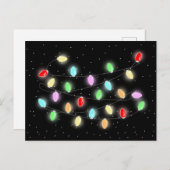 Farbenfrohe Weihnachtsbeleuchtung Postkarte (Vorne/Hinten)