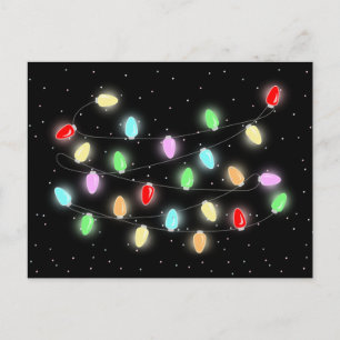 Farbenfrohe Weihnachtsbeleuchtung Postkarte
