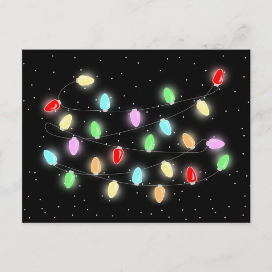 Farbenfrohe Weihnachtsbeleuchtung Postkarte (Vorderseite)