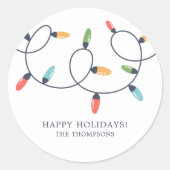 Farbenfrohe Weihnachtsbeleuchtung Runder Aufkleber (Vorderseite)