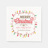 Farbenfrohe Weihnachtsbeleuchtung Urlaubspapier Na Serviette (Vorderseite)