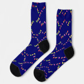 Farbenfrohe Weihnachtsbeleuchtung Weihnachten Socken (Linkes Detail)