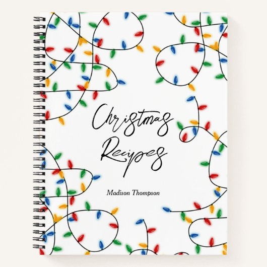 Farbenfrohe Weihnachtsbeleuchtung Weihnachten Weih Notizblock (Vorderseite)