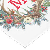 Farbenfrohe Weihnachtsblumenkranke und Geweihe Großer Tischläufer (Ecke)