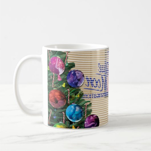 Farbenfrohe Weihnachtsbüros-Tasse - Doppelseitig Kaffeetasse (Links)