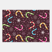 Farbenfrohe Weihnachtscaninen mit Schneeflocken Geschenkpapier Set (Vorderseite 3)