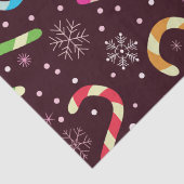 Farbenfrohe Weihnachtscaninen mit Schneeflocken Seidenpapier (Detail)