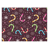 Farbenfrohe Weihnachtscaninen mit Schneeflocken Tischdecke (Vorderseite (Horizontal))