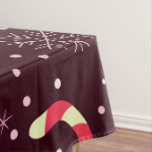 Farbenfrohe Weihnachtscaninen mit Schneeflocken Tischdecke (Beispiel)