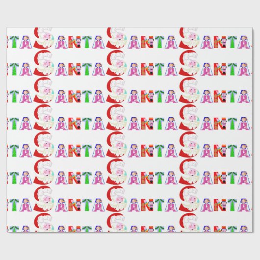 Farbenfrohe Weihnachtsdekoration Geschenkpapier (Flach)