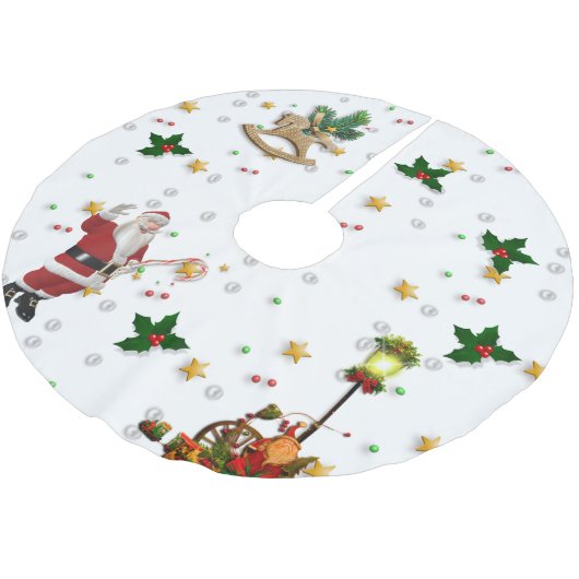 Farbenfrohe Weihnachtsdekoration Polster T Polyester Weihnachtsbaumdecke (Schrägansicht)