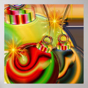 Farbenfrohe Weihnachtsdekoration spiegelt die Deko