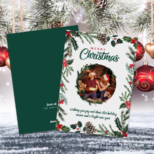 Farbenfrohe Weihnachtsfamilien Fotos Weihnachtskar Feiertagskarte