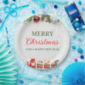 Farbenfrohe Weihnachtsfeier 9" Rundpapier-Platte Pappteller (Party)