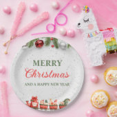 Farbenfrohe Weihnachtsfeier 9" Rundpapier-Platte Pappteller (Party)