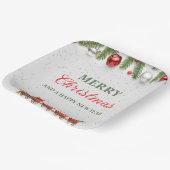 Farbenfrohe Weihnachtsfeier 9"Square Paper Plate Pappteller (Gewinkelt)