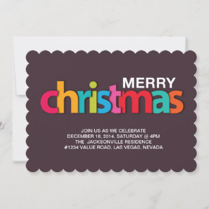farbenfrohe Weihnachtsfeier Einladung
